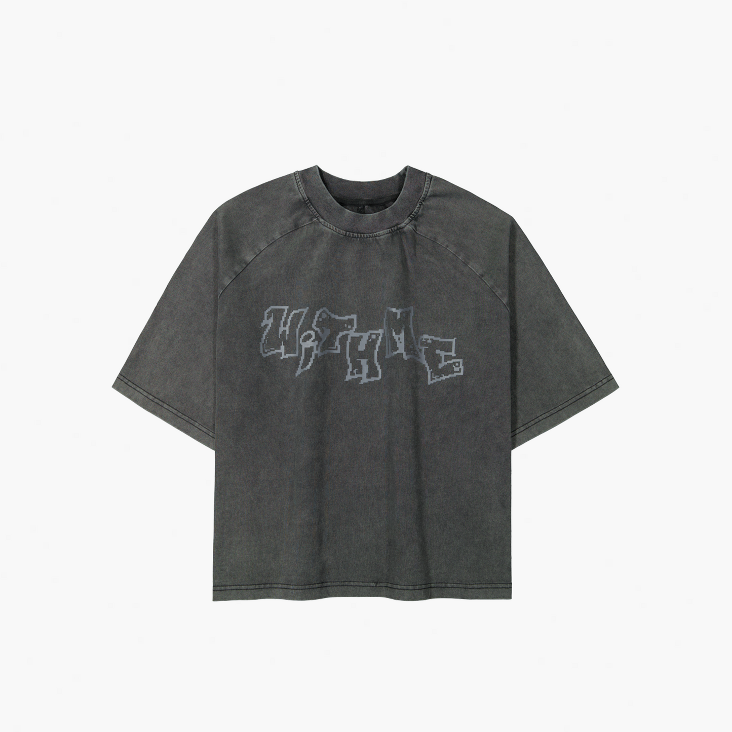 WITHME OFF PRINT T-SHIRT - WASHED BLACK