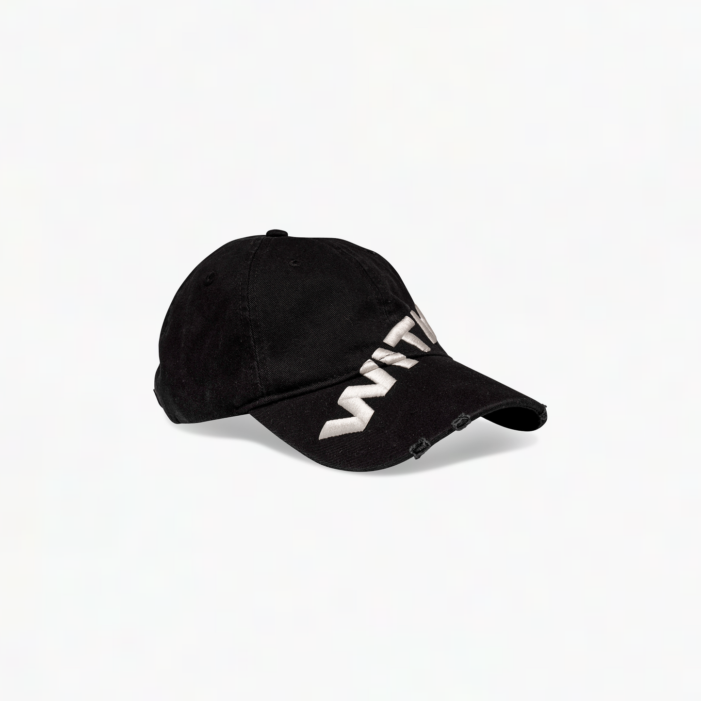 WITHME DISTRESSED BASEBALL CAP - BLACK