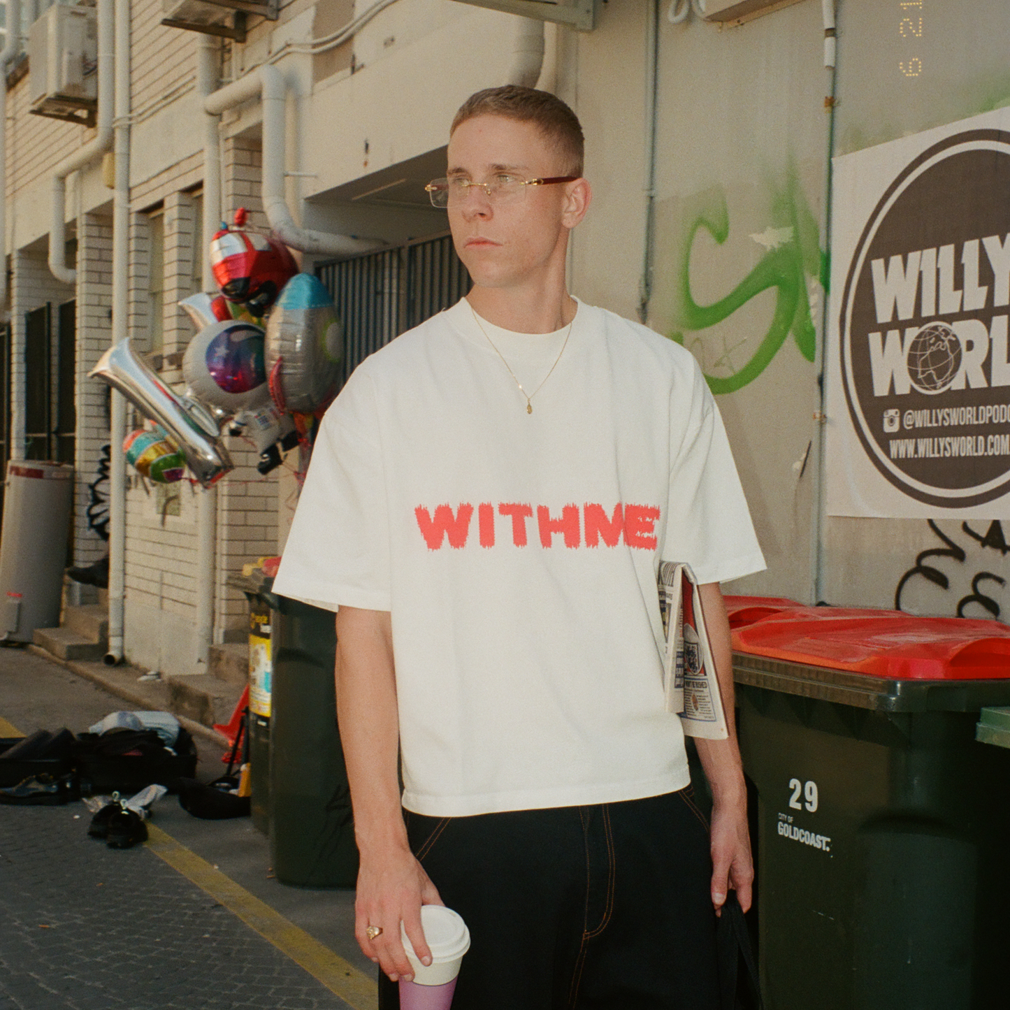 WITHME TYRE T-SHIRT - FLAT WHITE