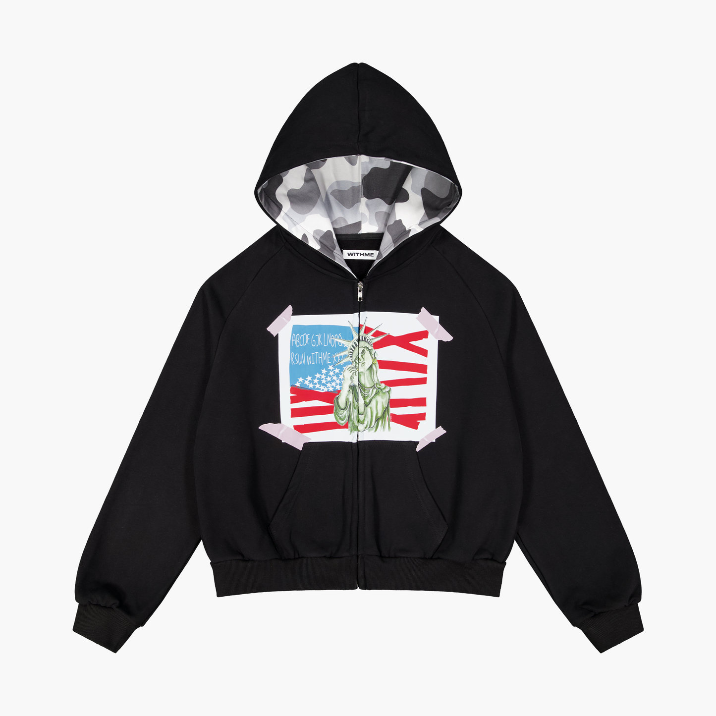 WITHME ZIP HOODIE - BLACK