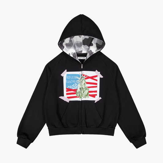 WITHME ZIP HOODIE - BLACK